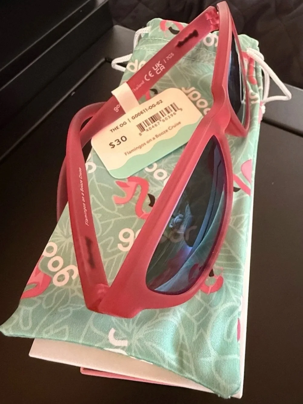 Goodr Pink Mirrored Active Sunglasses - Booze Cruise
